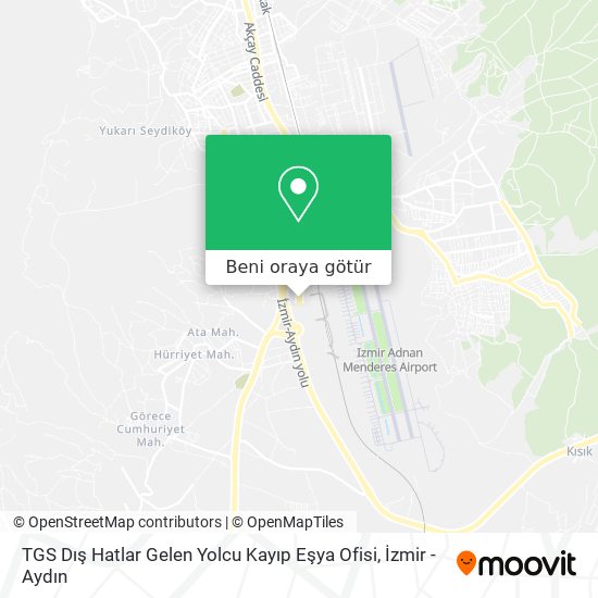 TGS Dış Hatlar Gelen Yolcu Kayıp Eşya Ofisi harita