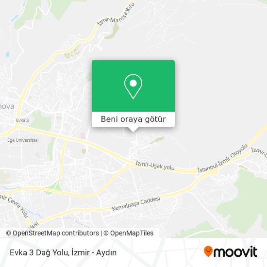 Evka 3 Dağ Yolu harita