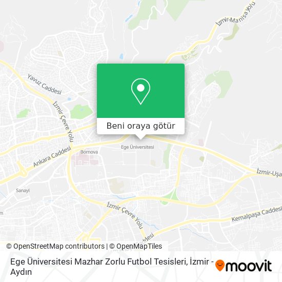 Ege Üniversitesi Mazhar Zorlu Futbol Tesisleri harita