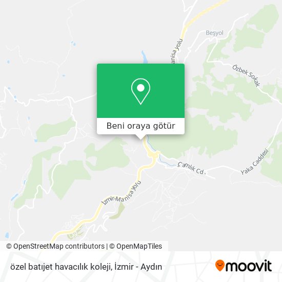 özel batıjet havacılık koleji harita