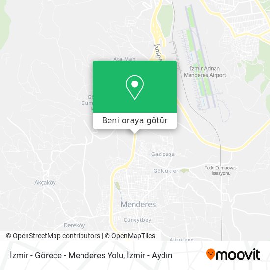 İzmir - Görece - Menderes Yolu harita