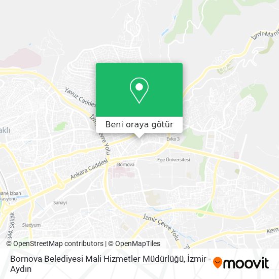Bornova Belediyesi Mali Hizmetler Müdürlüğü harita