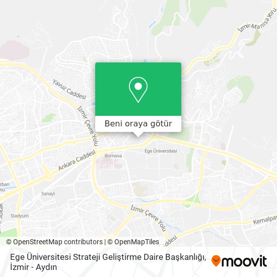 Ege Üniversitesi Strateji Geliştirme Daire Başkanlığı harita