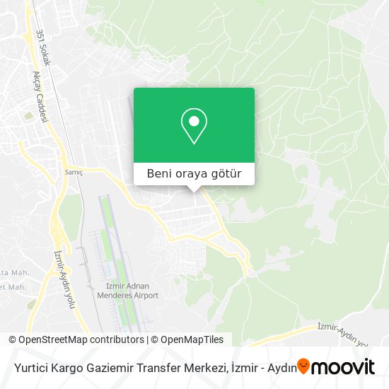 Yurtici Kargo Gaziemir Transfer Merkezi harita