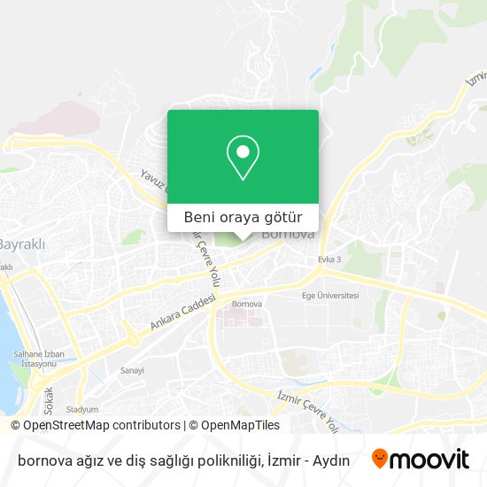 bornova ağız ve diş sağlığı polikniliği harita