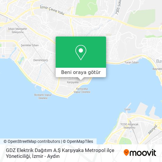GDZ Elektrik Dağıtım A.Ş Karşıyaka Metropol ilçe Yöneticiliği harita