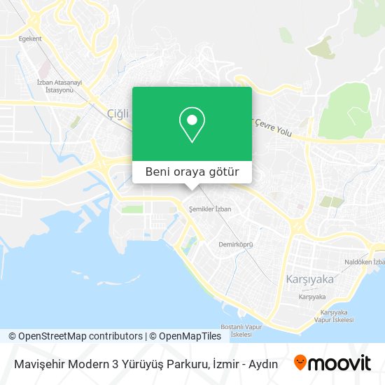 Mavişehir Modern 3 Yürüyüş Parkuru harita