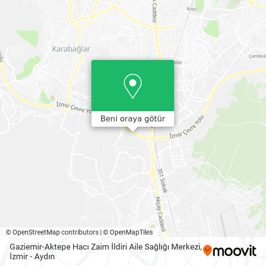 Gaziemir-Aktepe Hacı Zaim İldiri Aile Sağlığı Merkezi harita