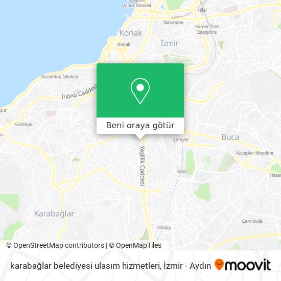 karabağlar belediyesi ulasım hizmetleri harita