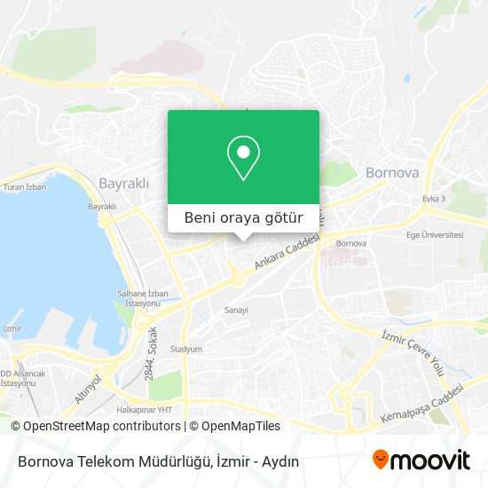 Bornova Telekom Müdürlüğü harita