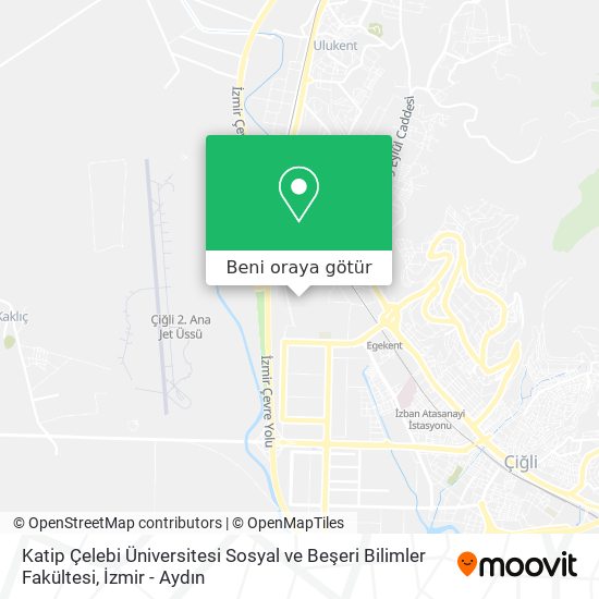 Katip Çelebi Üniversitesi Sosyal ve Beşeri Bilimler Fakültesi harita