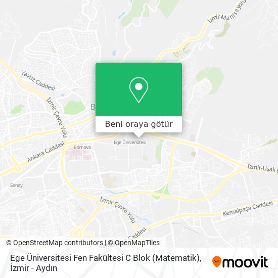 Ege Üniversitesi Fen Fakültesi C Blok (Matematik) harita