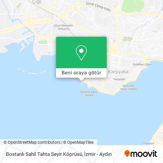Bostanlı Sahil Tahta Seyir Köprüsü harita