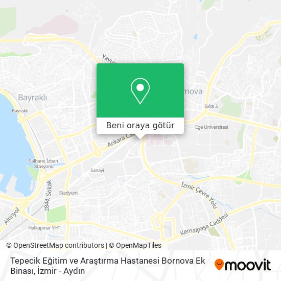 Tepecik Eğitim ve Araştırma Hastanesi Bornova Ek Binası harita