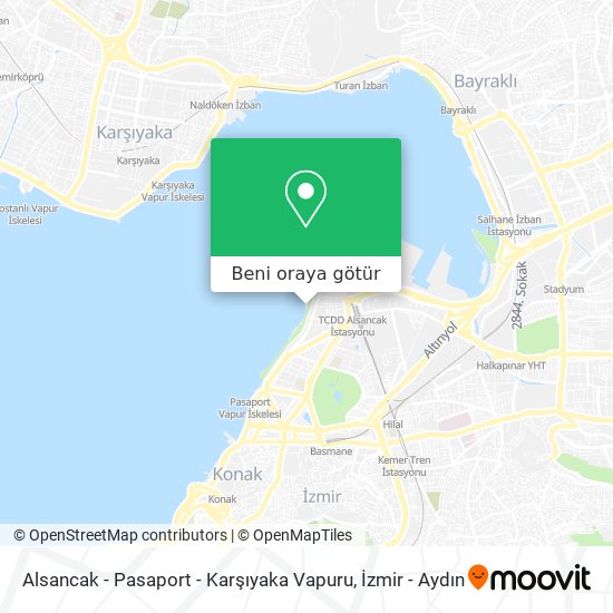 Alsancak - Pasaport - Karşıyaka Vapuru harita