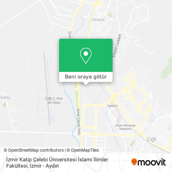İzmir Katip Çelebi Üniversitesi İslami İlimler Fakültesi harita