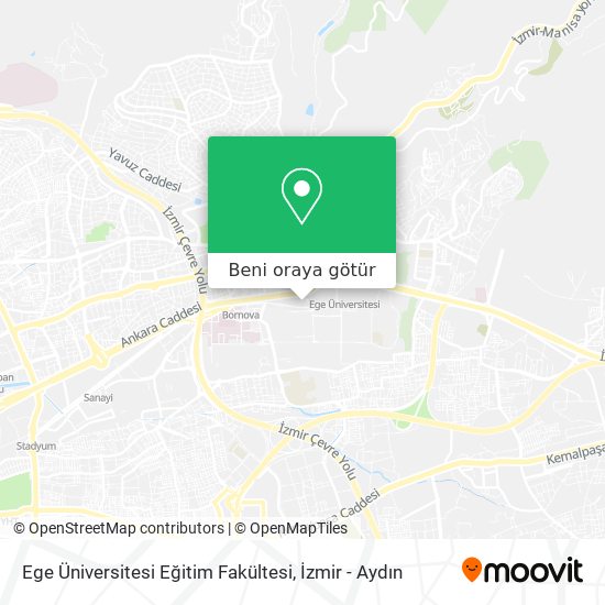 Ege Üniversitesi Eğitim Fakültesi harita