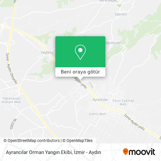 Ayrancılar Orman Yangın Ekibi harita