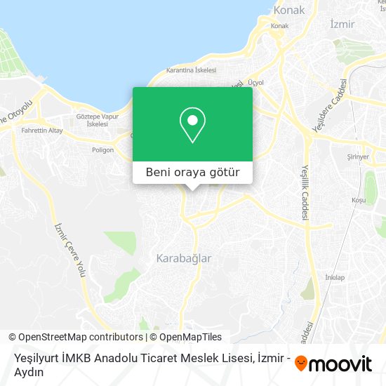 Yeşilyurt İMKB Anadolu Ticaret Meslek Lisesi harita