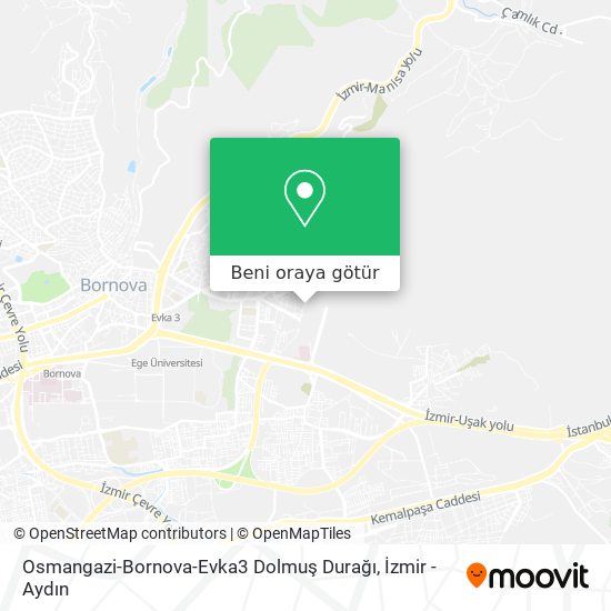 Osmangazi-Bornova-Evka3 Dolmuş Durağı harita