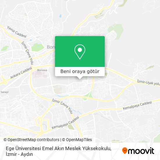 Ege Üniversitesi Emel Akın Meslek Yüksekokulu harita