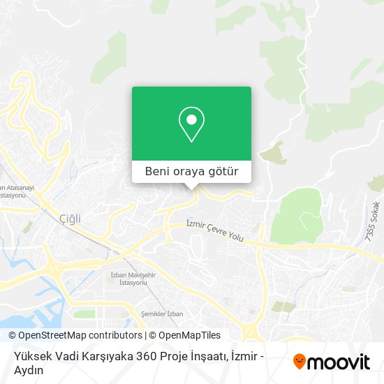 Yüksek Vadi Karşıyaka 360 Proje İnşaatı harita