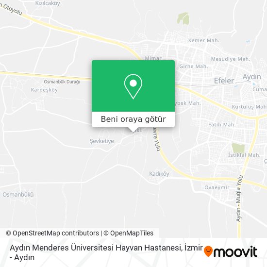 Aydın Menderes Üniversitesi Hayvan Hastanesi harita