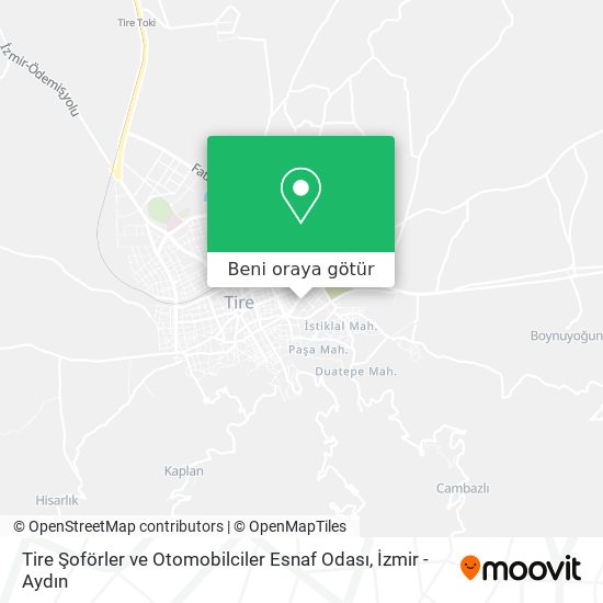 Tire Şoförler ve Otomobilciler Esnaf Odası harita
