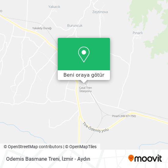 Odemis Basmane Treni harita