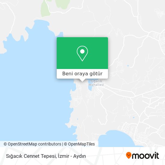 Sığacık Cennet Tepesi harita