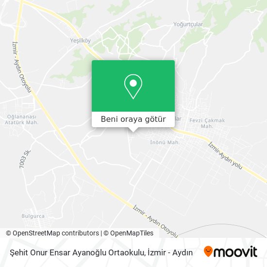 Şehit Onur Ensar Ayanoğlu Ortaokulu harita