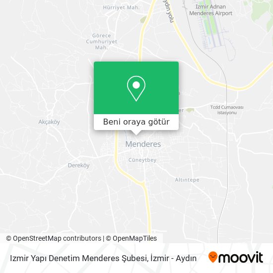 Izmir Yapı Denetim Menderes Şubesi harita