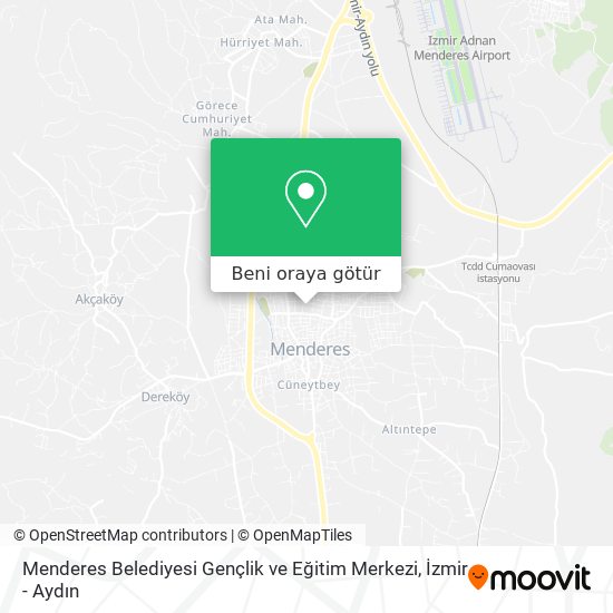 Menderes Belediyesi Gençlik ve Eğitim Merkezi harita