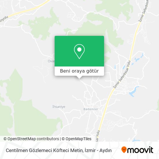 Centilmen Gözlemeci Köfteci Metin harita