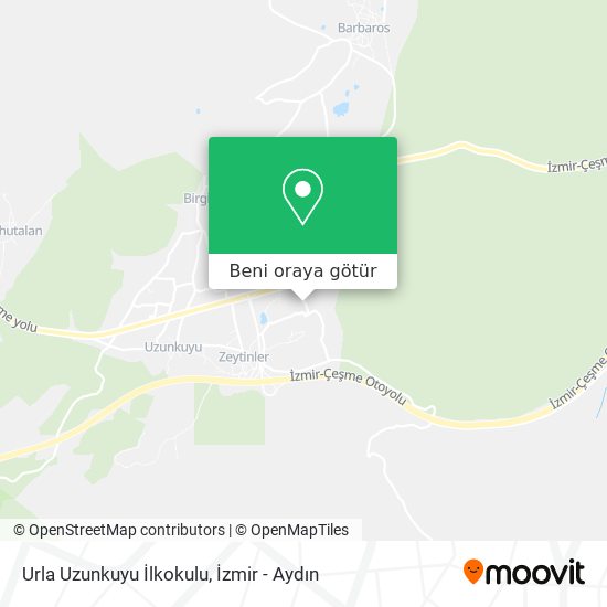 Urla Uzunkuyu İlkokulu harita