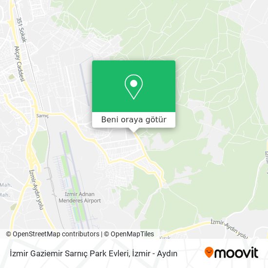 İzmir Gaziemir Sarnıç Park Evleri harita