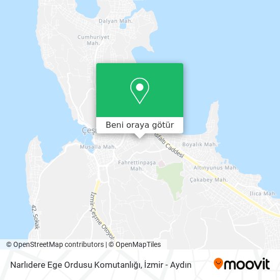 Narlıdere Ege Ordusu Komutanlığı harita