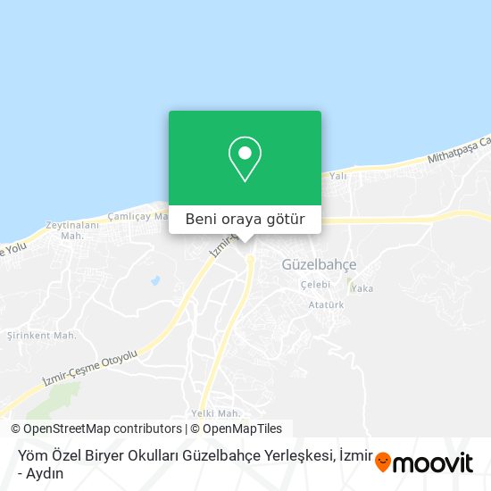 Yöm Özel Biryer Okulları Güzelbahçe Yerleşkesi harita