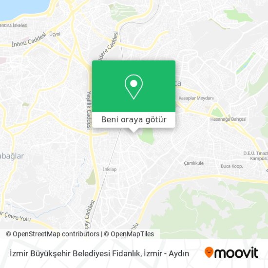 İzmir Büyükşehir Belediyesi Fidanlık harita