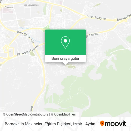 Bornova İş Makineleri Eğitim Pişirketi harita