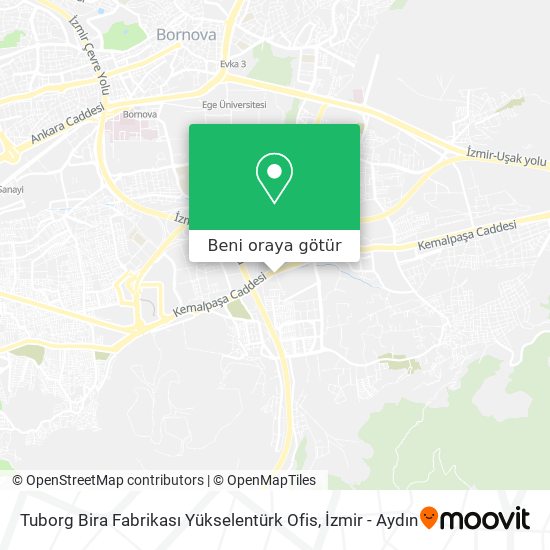 Tuborg Bira Fabrikası Yükselentürk Ofis harita