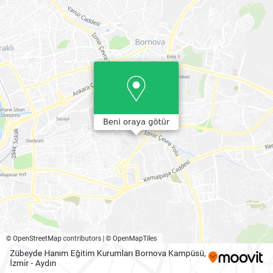 Zübeyde Hanım Eğitim Kurumları Bornova Kampüsü harita