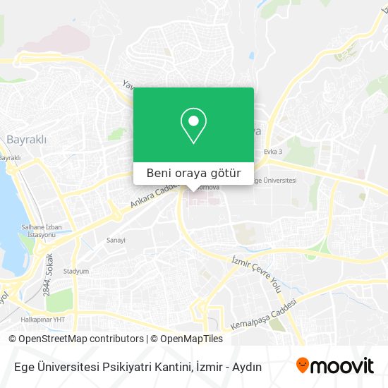 Ege Üniversitesi Psikiyatri Kantini harita