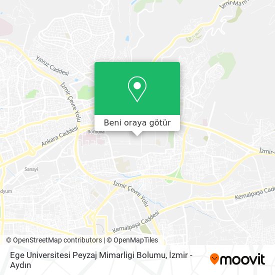 Ege Universitesi Peyzaj Mimarligi Bolumu harita