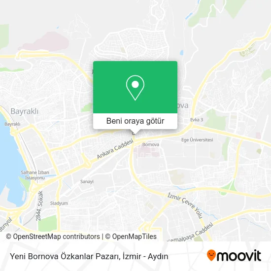 Yeni Bornova Özkanlar Pazarı harita