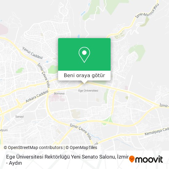 Ege Üniversitesi Rektörlüğü Yeni Senato Salonu harita