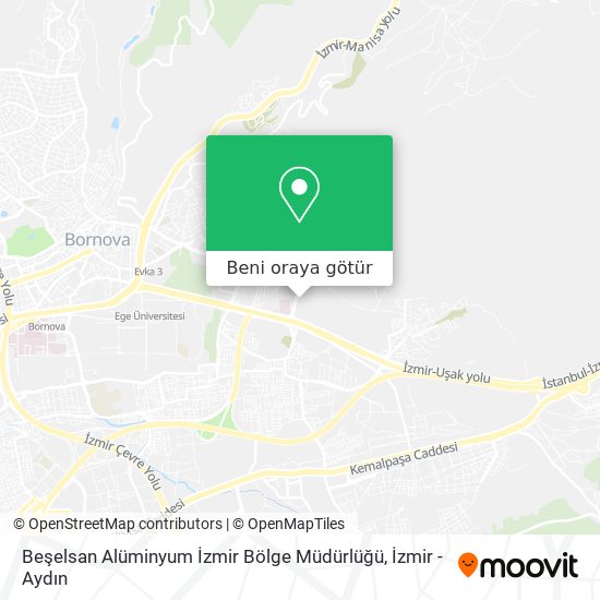 Beşelsan Alüminyum İzmir Bölge Müdürlüğü harita