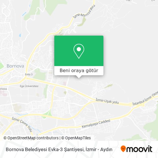 Bornova Belediyesi Evka-3 Şantiyesi harita