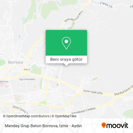 Mendeş Grup Beton Bornova harita