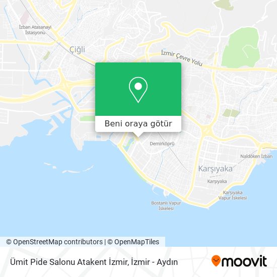 Ümit Pide Salonu Atakent İzmir harita